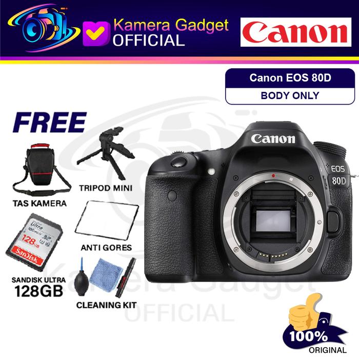 Gambar CANON EOS 80D KIT EF-S 18-55MM IS STM PAKET BONUS - CAMERA DSLR - BODY ONLY, PAKET STANDARD dari Kamera Gadget Official undefined Tokopedia