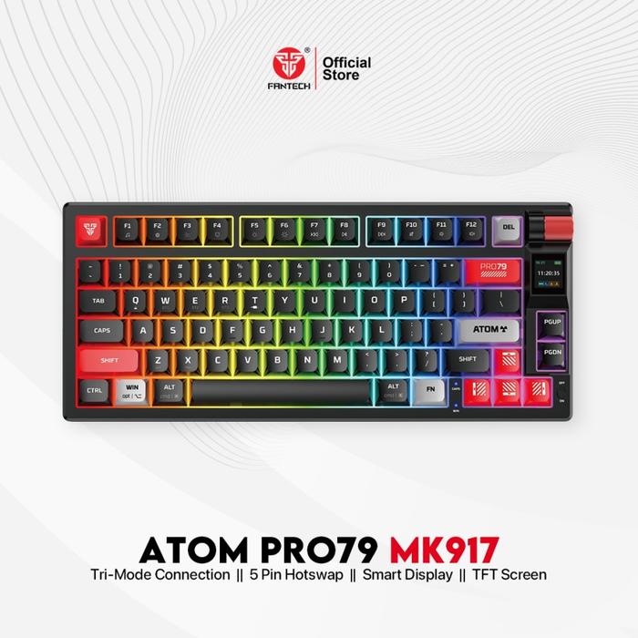 Gambar Fantech ATOM PRO SERIES MK917 MK918 Wireless Keyboard Mechanical Gaming Hotswap 5 Pin - MK917 Hitam, Red Switch dari Mugen Computer undefined Tokopedia