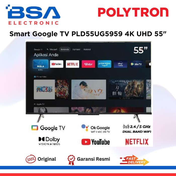 Polytron Pld55ug5959 4k Uhd Smart Google Tv 55 Inch