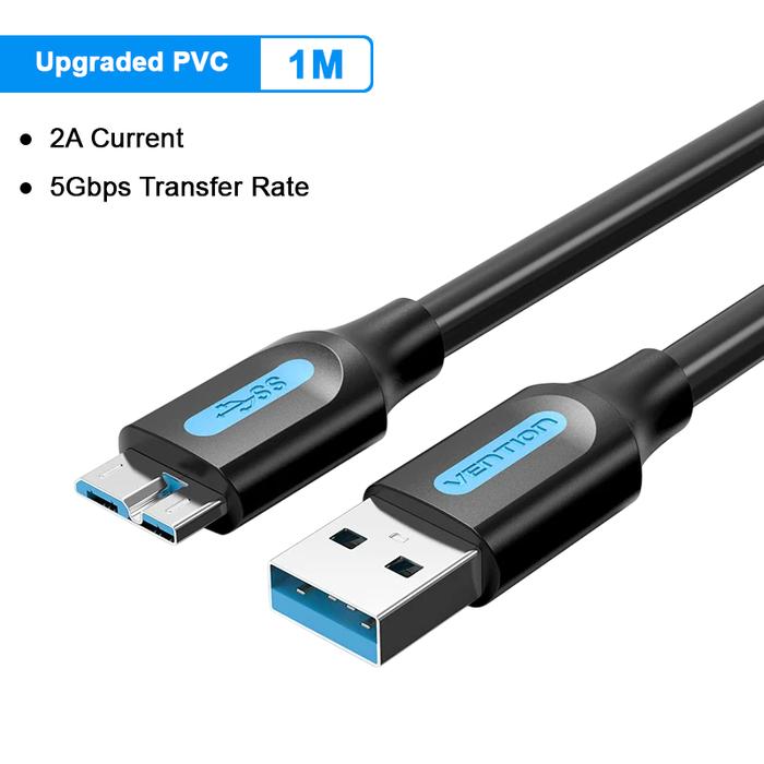 Gambar KABEL DATA HDD HARDDISK HARD DRIVER DISK VENTION USB A TO MICRO B 3.0 CHARGING DATA CABLE - 1M dari GADGET CARTEL ID undefined Tokopedia