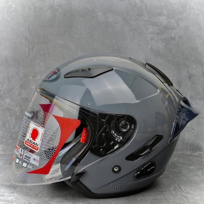 Gambar Helm Kyt Galaxy Flat R Solid Grey Glossy | Kyt Half Face Galaxy Polos - Helm+spoiler3d, M dari sarkonahpp undefined Tokopedia