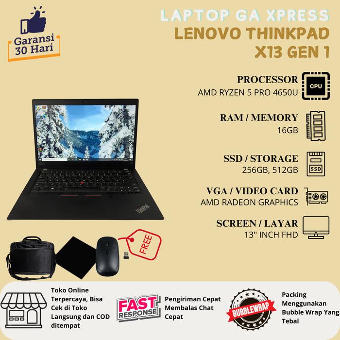 Jual Lenovo Thinkpad X13 GEN 1 AMD RYZEN 3/5/7 PRO 4750U 13 inch