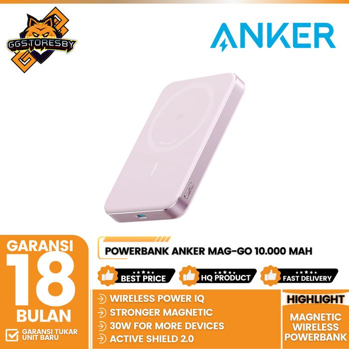 Gambar POWERBANK ANKER MAG-GO (A1664) 10.000MAH MAGNETIC WIRELESS - Pink dari GGSTORESBY undefined Tokopedia