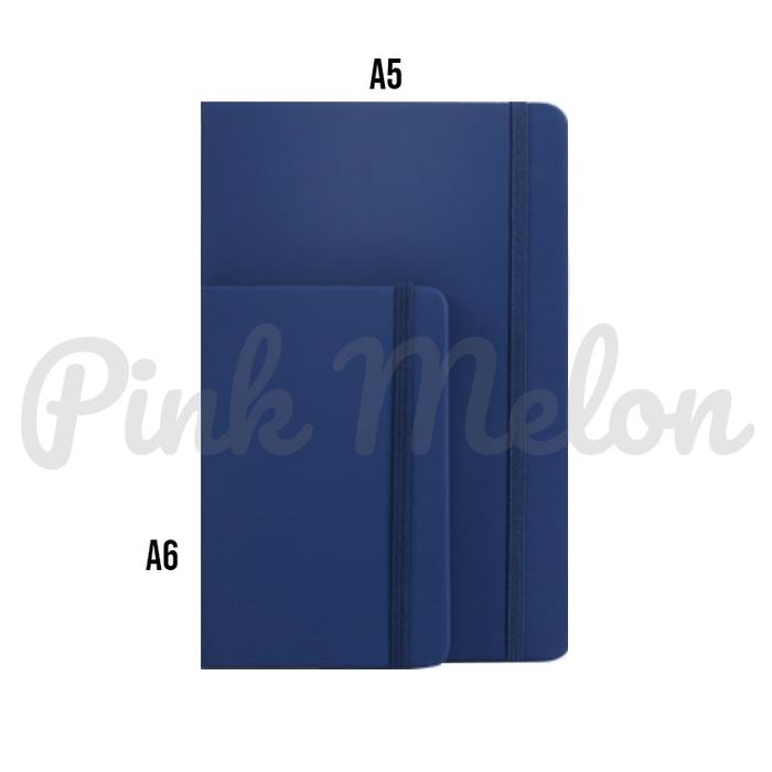 Gambar A5 A6 Buku Tulis Notebook Note Book Journal Pocket Hardcover Strap - Blue, A6 dari Pink Melon ID undefined Tokopedia
