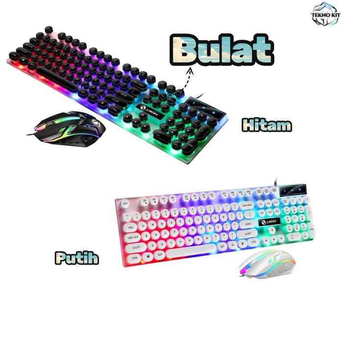 Gambar Keyboard Gaming Mouse Set Mouse Dan Keycaps Mechanical Keyboard Laptop USB Cable /Keyboard Komputer Keyboard Gaming Keyboard Lambu RGB - Bulat, Putih dari Teknokit Accessories undefined Tokopedia