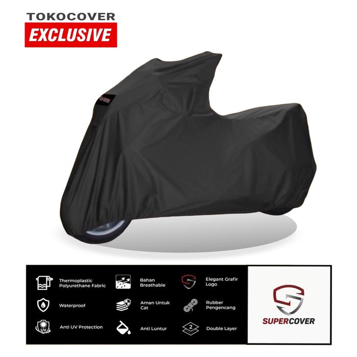 Gambar Cover Motor Sarung Selimut Nmax Genio Medley Gtr150 - BAHAN OUTDOOR - Hitam, 110-125 CC dari TOKO COVER ID undefined Tokopedia
