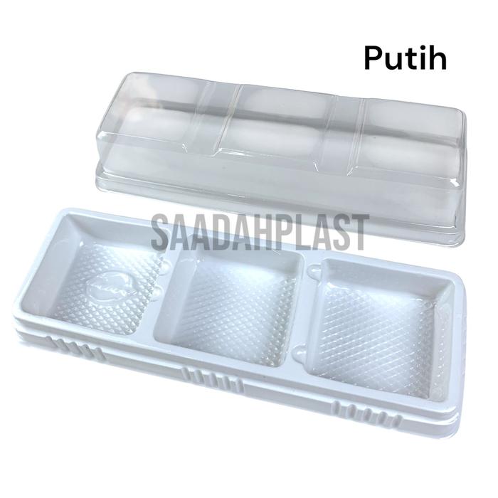 Gambar (ISI 25) Mika Mochi Isi 3 Sekat / Tray Mooncake / Moon Crispy - Putih dari Saadah Plast undefined Tokopedia