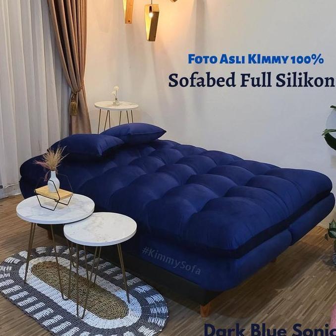 Gambar KIMMYSOFA Sofabed Pillowtop Full Silikon Tebal, Empuk Dan Berkualitas - Blue, Sofa aja dari JenlyCover undefined Tokopedia