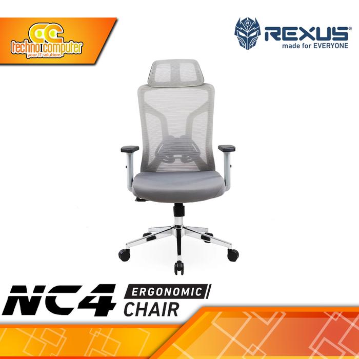 Gambar KURSI OFFICE REXUS NC4 ERGONOMIC CHAIR - Putih dari Techno Computer Bali Kota Denpasar Tokopedia