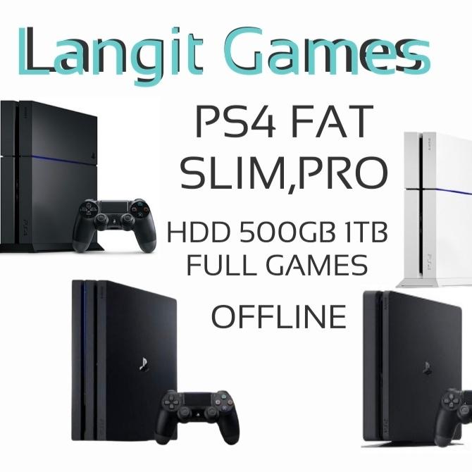 PS4 Pro HDD1TB Playstation +STIK WIRELELES+ Games SLIM 500GB, STIK  VERSI 90