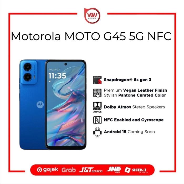 Gambar Hp Motorola MOTO G45 5G NFC Ram 8GB Internal 256GB Garansi Resmi - Briliant Blue dari wwponsel undefined Tokopedia