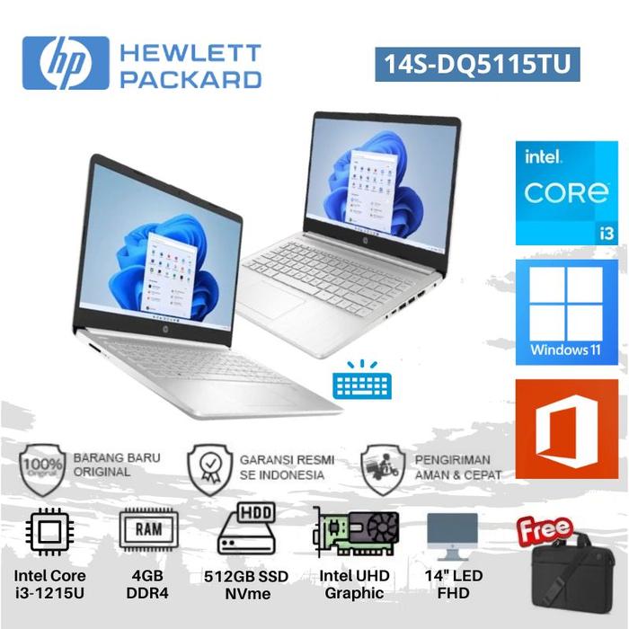 Laptop Hp 14s Dq5115tu I3 1215u 4gb 512ssd W11ohs 140 Fhd Slv
