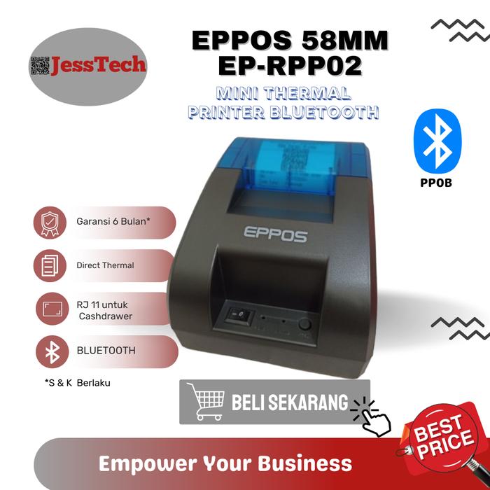 Gambar MOKA POS PRINTER BLUETOOTH / PPOB POS THERMAL 58MM EPPOS RPP02 KASIR dari JESSTECH BARCODE undefined Tokopedia