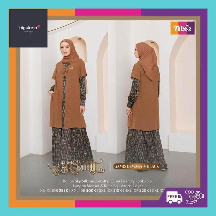 Gambar TRG_ SARIMBIT NIBRAS JASMEEN BLACK GAMIS KOKO AYAH IBU ANAK/REMAJA BAHAN SILK MIX CERUTY KATUN 2023 OPEN PO - GAMIS BLACK, XS dari Trigulana-OLS undefined Tokopedia