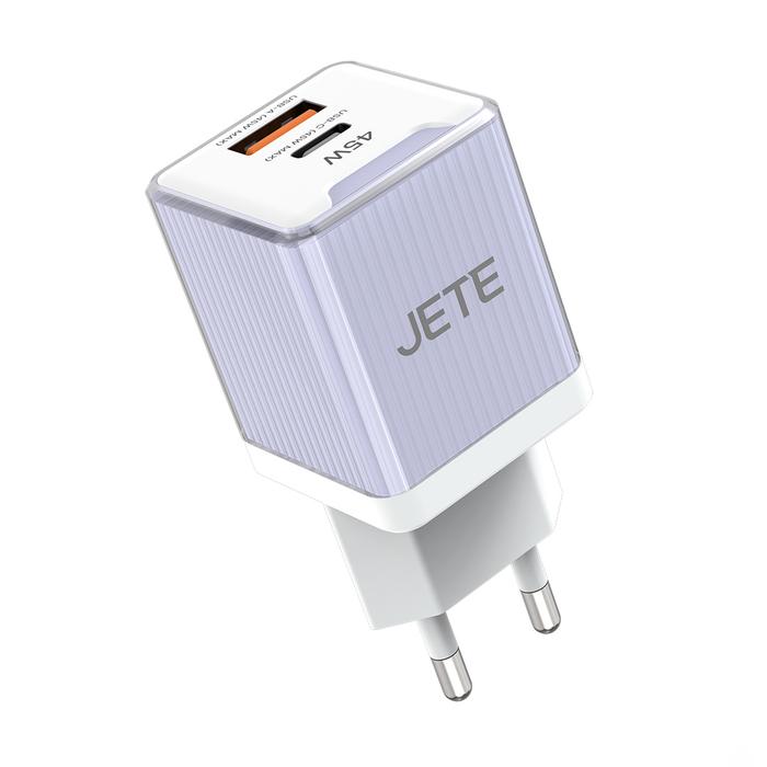 Gambar JETE AC1 Charger 45Watt Fast Charging 2 Port USB TypeC Garansi 2tahun - Purple dari JETE Authorized Store undefined Tokopedia