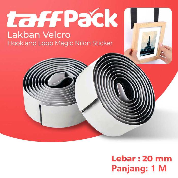 Gambar Velcro Double Tape Lakban Hook and Loop Adhesive Perekat - Hitam - 20mm dari PONG15 undefined Tokopedia
