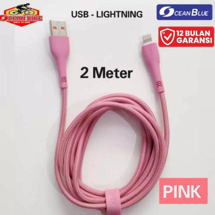 Gambar OCEANBLUE Kabel Data Charger Iphone Usb Lightning fast Charging 2.4A Wix 2 Meter Quick Hp handphone - USB-LIGHTNING P dari Ocean Bike Official undefined Tokopedia