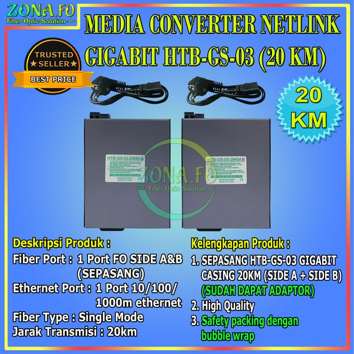 Promo Netlink HTB-GS-03 Gigabit Media Converter RJ45 FO Netlink Gigabit ...