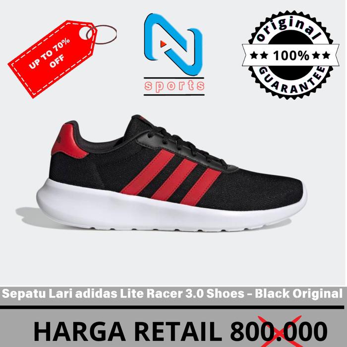 Sepatu Lari adidas Lite Racer Shoes Black Original 100% 41 1/3 di  Anzsports Tokopedia