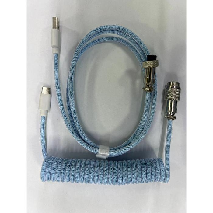Gambar Coiled Cable Type C Aviator Kabel Keyboard Coil Keyboard Mechanical - Blue dari Wijaya Gaming Shop undefined Tokopedia