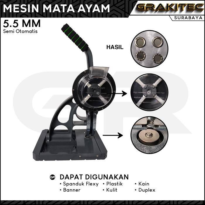 Gambar Mesin Semi Otomatis 10 & 5.5mm Mata Ayam / Itik / Press Plong Banner Grakitec - 5.5 mm dari Grakitec Surabaya undefined Tokopedia