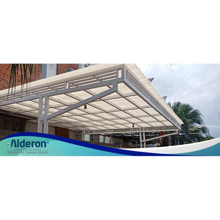 Gambar Alderon 830 White Translucent / Semi Transparan Atap UPVC Gelombang Berongga Double Layer - 1 meter dari Microtama Jaya undefined Tokopedia