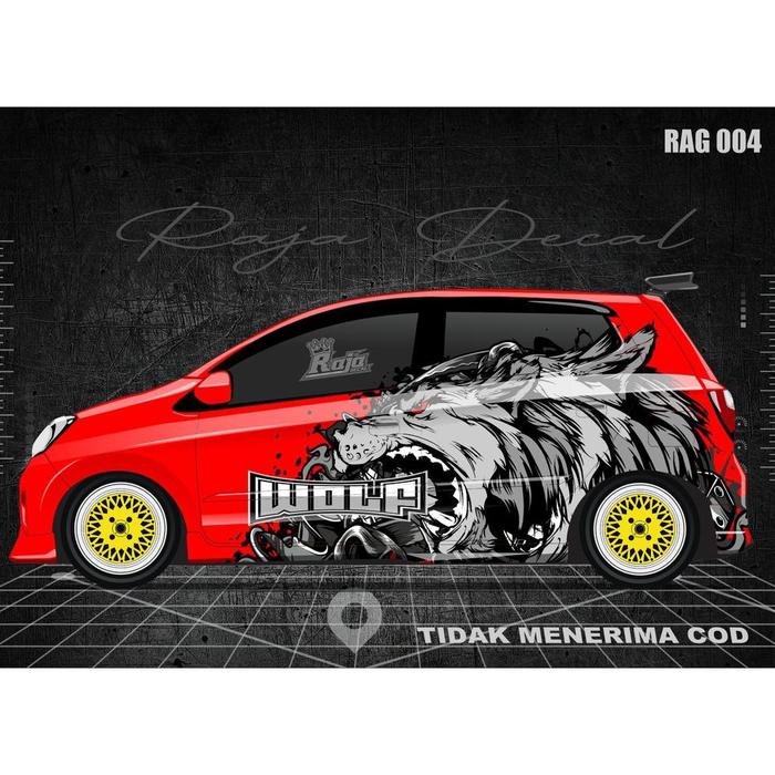 Gambar [PROMO] DECAL STICKER STRIPING MOBIL AGYA/AYLA DISAIN WOLF KODE RAG 004 - merah dari Toko Serasi Market undefined Tokopedia