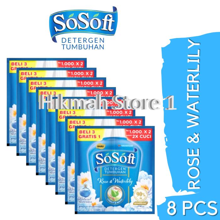 Gambar SO SOFT DETERGENT RENCENG ISI 16 SACHET - 8 SoSoft Biru dari Hikmah Store 1 undefined Tokopedia