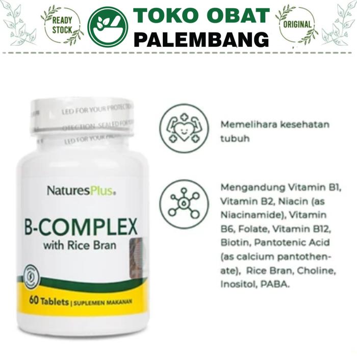 Gambar NATURES PLUS B COMPLEX 60 TABLET NATURE PLUS VITAMIN B KOMPLEKS RICE dari Toko Obat Palembang Bandung undefined Tokopedia
