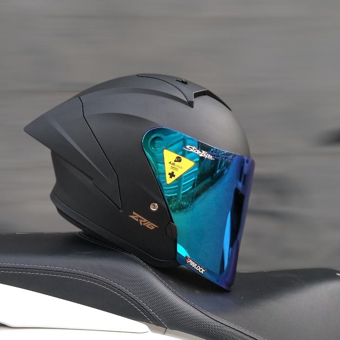 Gambar HELM JPR ZR16 SOLID BLACK DOP PAKET GANTENG, SLOT INTERCOM, ORIGINAL - V.REVOBLUE V2, L=m dari KA&KA HELMET undefined Tokopedia
