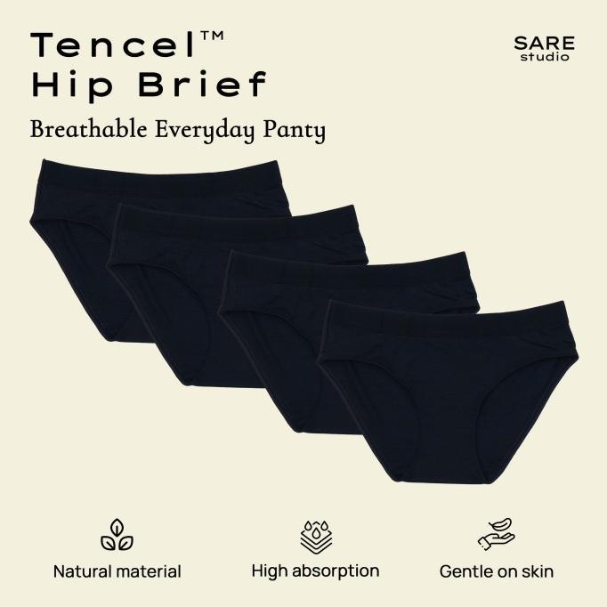 Gambar Sare Studio Lobi Tencel Panty 4 Packs in Black - S dari Keanggunan undefined Tokopedia