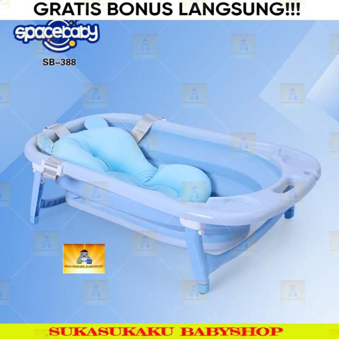 Gambar [DISC] SPACEBABY FOLDING BATH SB 388 TEMPAT BAK MANDI LIPAT BAYI SPACE BABY ADA BANTALAN SUKASUKAKU BABYSHOP - SB 388 BIRU TUA, KARDUS SAJA dari Surya Anugerah Market undefined Tokopedia