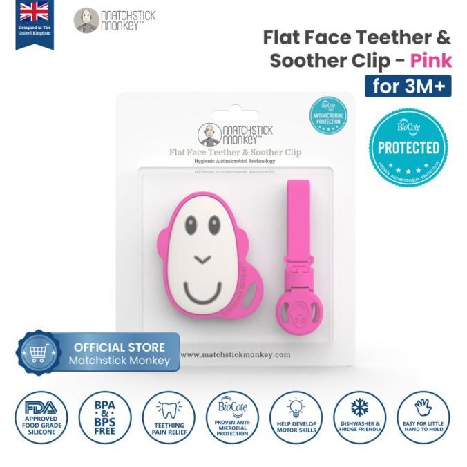 Gambar Promo / Terlaris Matchstick Monkey Flat Face Teether & Soother Clip - Gigitan Bayi - pink dari galangerlangga undefined Tokopedia