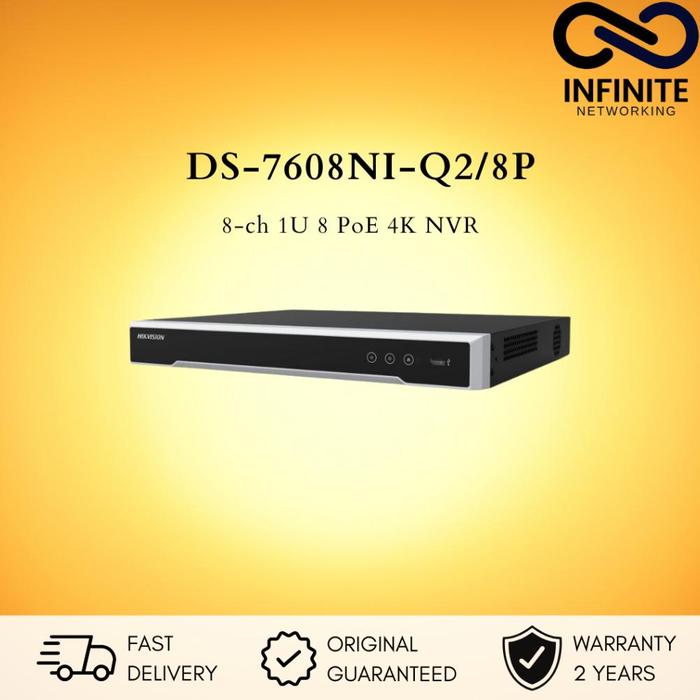 New Hikvision Ds-7608ni-q28p 8-ch 1u Poe 4k Nvr