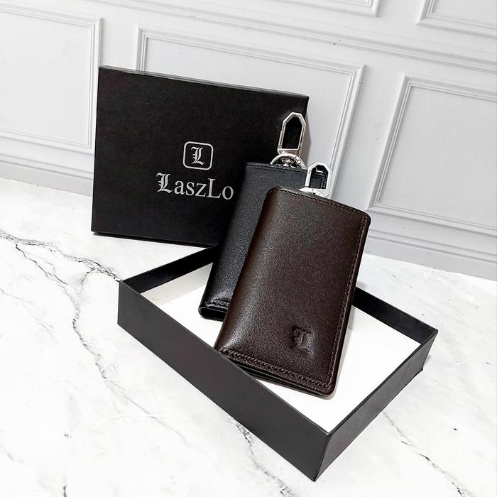 Gambar Dompet kunci mobil kulit asli Laszlo genuine leather goods 291L black mill Pria - Coffee smooth dari Fiorenza Bags undefined Tokopedia