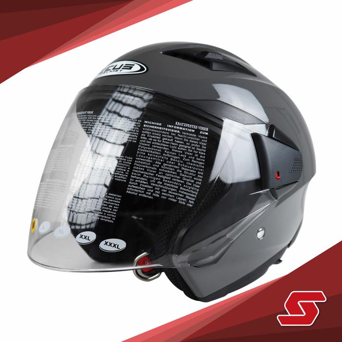 Jual Helm Half Face Zeus Zs611 Grey 11 C Double Visor M Kota