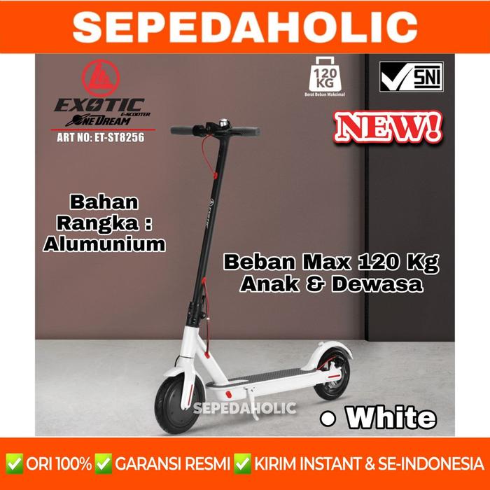 Gambar Scooter Skuter Listrik EXOTIC ST 8255 Electric Lipat Dewasa Anak - (8256) White, + Extra Bonus dari Sepedaholic undefined Tokopedia