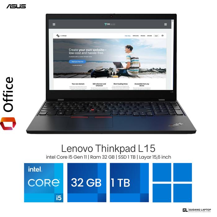Jual Laptop Lenovo Thinkpad L15 Intel Core i5 Gen 11 Ram 32 GB SSD