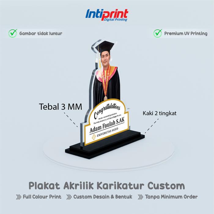 Gambar Plakat Akrilik Custom Wisuda Graduation - Pelakat Hadiah Kelulusan / Pernikahan / Ulang Tahun - A6 dari Inti Print undefined Tokopedia