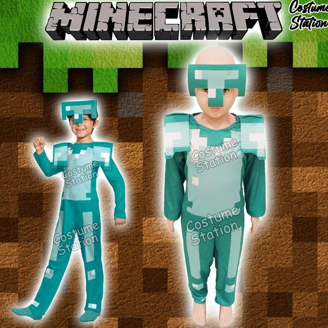 Gambar Readyy Kostum Minecraft Diamond Armor / Costume Baju Zirah anak laki Terlaris - S dari ANEKA_COSTUM69 undefined Tokopedia