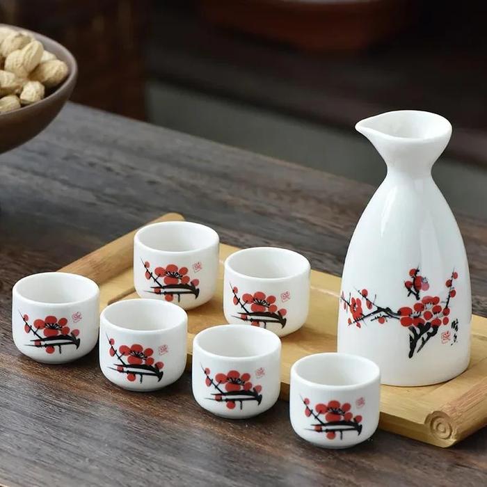 Gambar Impor 7Pcs Ceramics Chinese Style Sake Pot Cups Set Home Kitchen Office Flagon Liquor Cup Drinkware Creative Barware Gifts 2025 dari Keane Cloud undefined Tokopedia