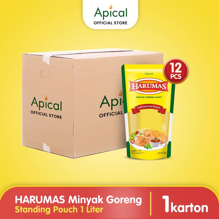 Gambar [1 Karton] Harumas Minyak Goreng Standing Pouch 1L dari Apical Shop undefined Tokopedia