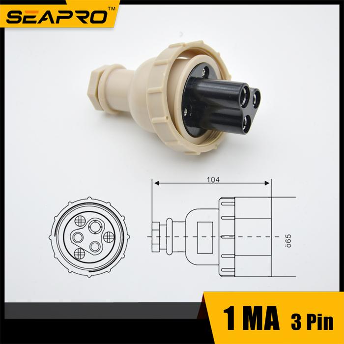 Gambar Plug Colokan Kapal Marine IP56 Resin F8832 - 1 MA dari SEAPRO undefined Tokopedia