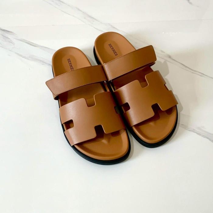 Gambar Hermes Chypre Sandal Men - Tan Brown dari Luxential undefined Tokopedia