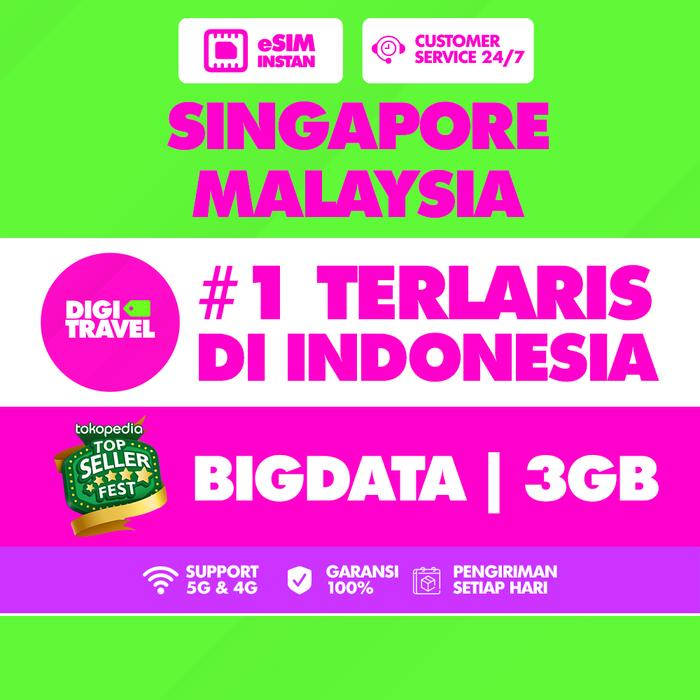 Gambar DIGITRAVEL eSIM Singapore Malaysia Kuota | eSIM Malaysia Kuota | eSIM Singapore | eSIM Malaysia | eSIM Roaming | Internet Roaming - 3GB, 3 Hari dari DIGITRAVEL undefined Tokopedia
