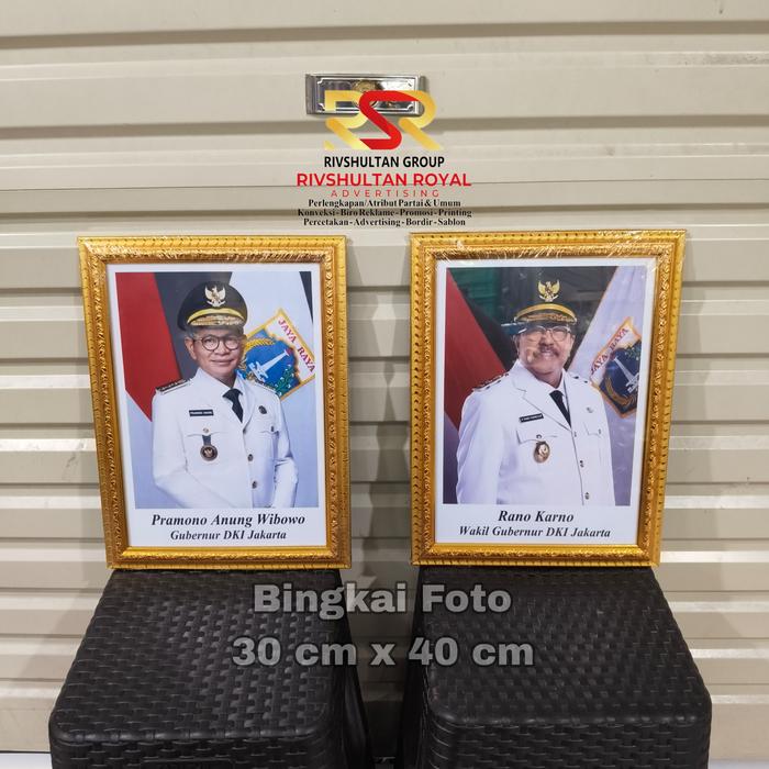 Gambar Bingkai Foto Gubernur DKI Jakarta Ukuran 30 cm x 40 cm Ready Stock - Gold dari Rivshultan Royal Advertising undefined Tokopedia