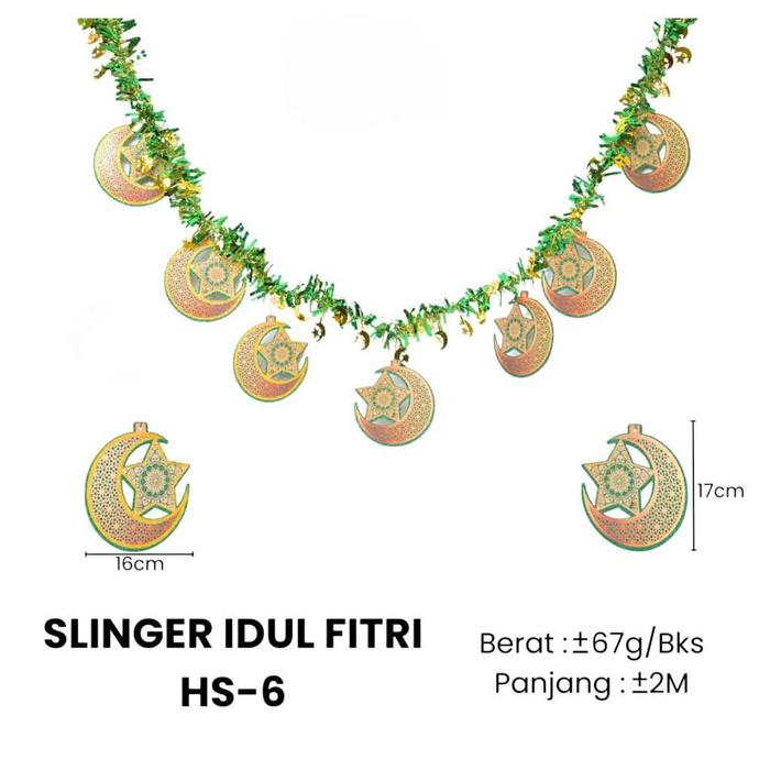 Gambar Dekorasi Slinger Garland Hiasan Tarik Ramadhan Idul Fitri - garlan hs-8 dari Jaspart undefined Tokopedia