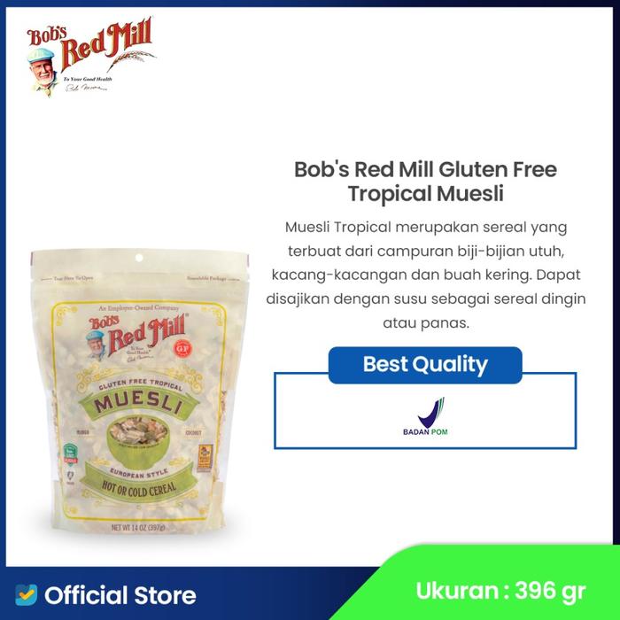 Gambar Bob's Red Mill Gluten Free Muesli 396 gr (old country muesli, tropical muesli) menu sarapan sehat, organik - Tropical dari Healthy Choice Indonesia_NEW Kota Administrasi Jakarta Pusat Tokopedia