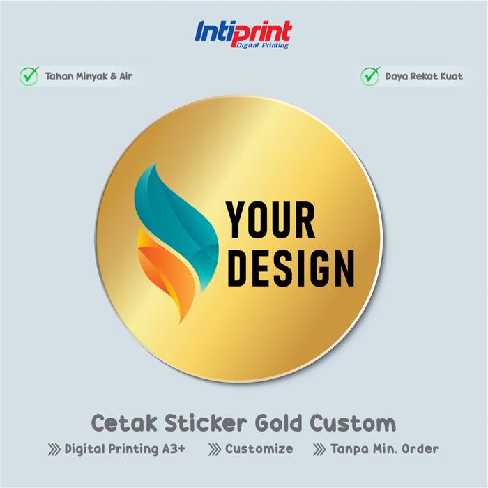 Jual Cetak Sticker Gold Custom / Print Stiker Emas Segel Label Kemasan ...