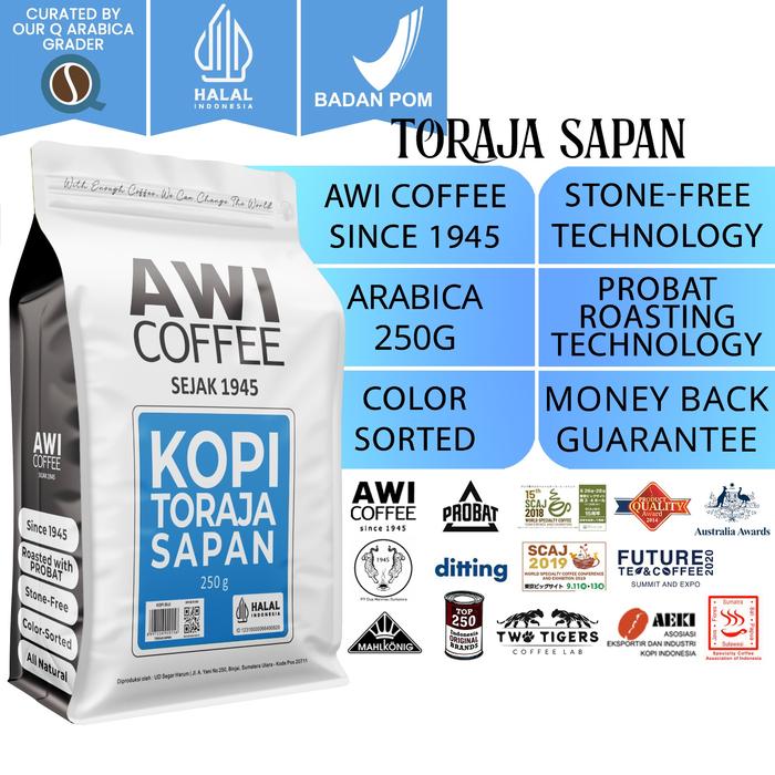 Gambar Kopi Toraja Sapan 250gr biji / Coffee bean - biji dari Awi Coffee Medan undefined Tokopedia